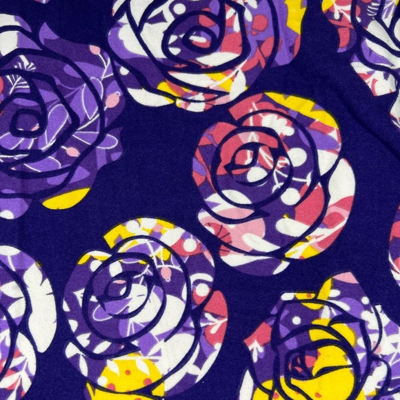 LuLaRoe TC Leggings 🦄 Unicorn Watercolor Disney Roses - purple background - NEW - Picture 6 of 7